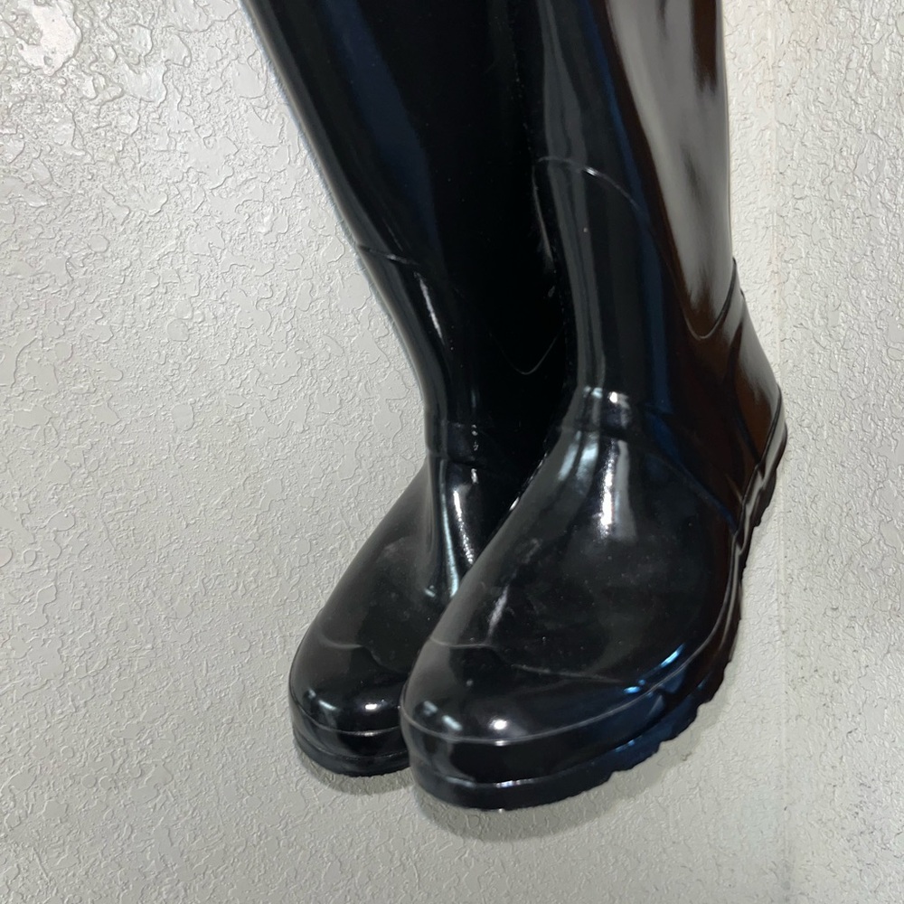 Hunter Original Tall Gloss Rain Boots Black Women’s - Picture 5 of 12